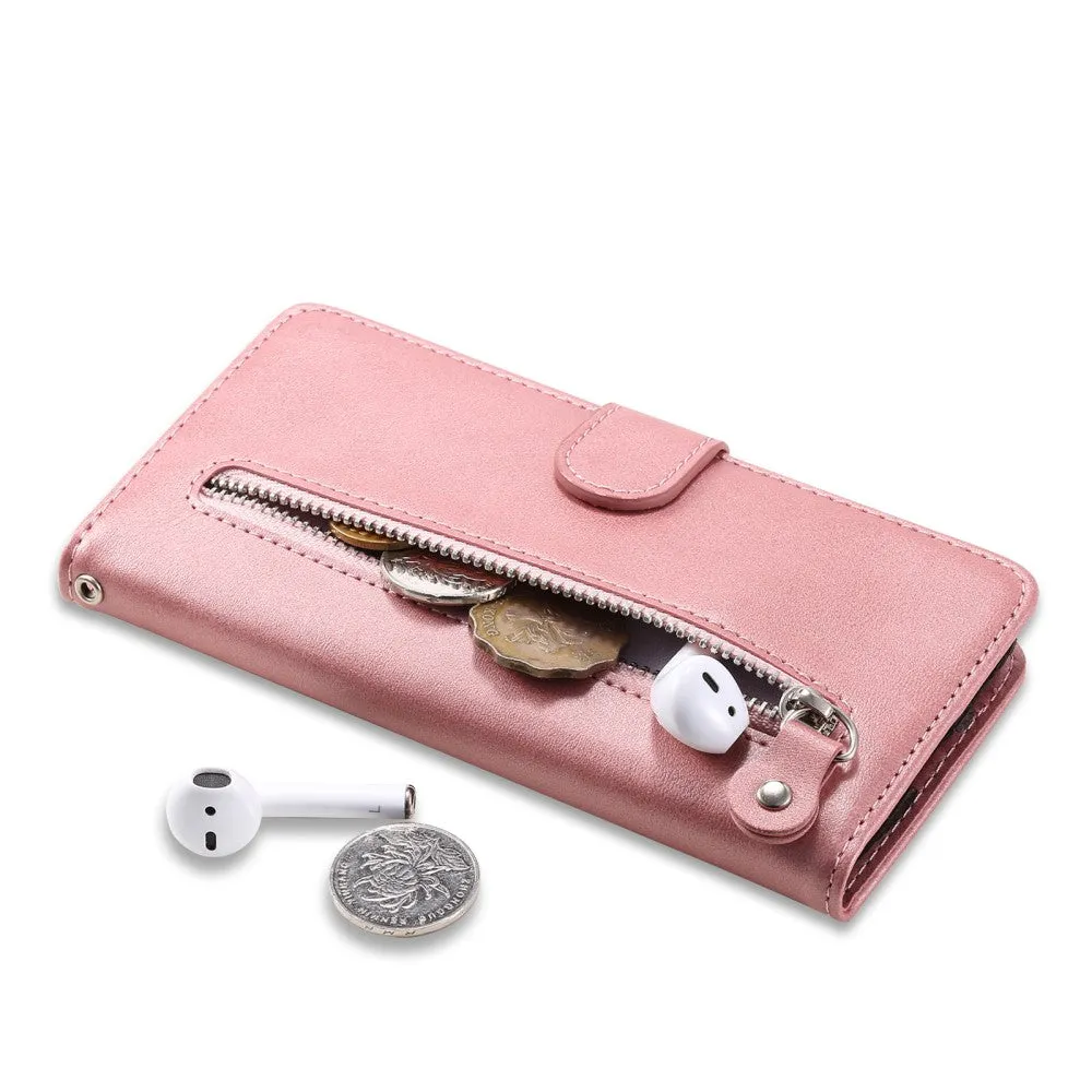 Samsung Galaxy A32 (4G) leather case flip cover with zipper - rose gold