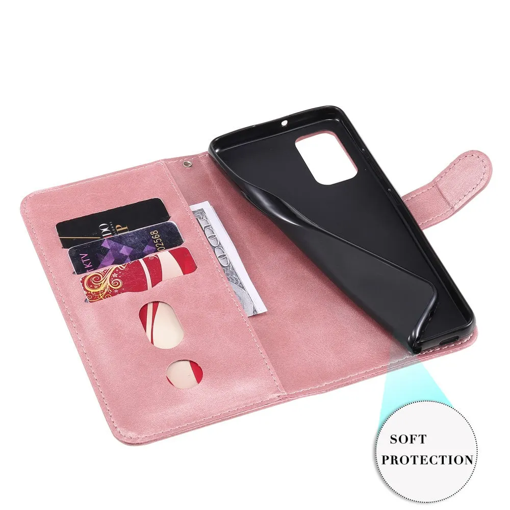 Samsung Galaxy A32 (4G) leather case flip cover with zipper - rose gold
