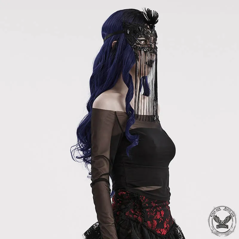 Sequin Tassels Mysterious Gothic Half Facemask