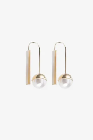 Simple Pearl U Shape Drop Earrings