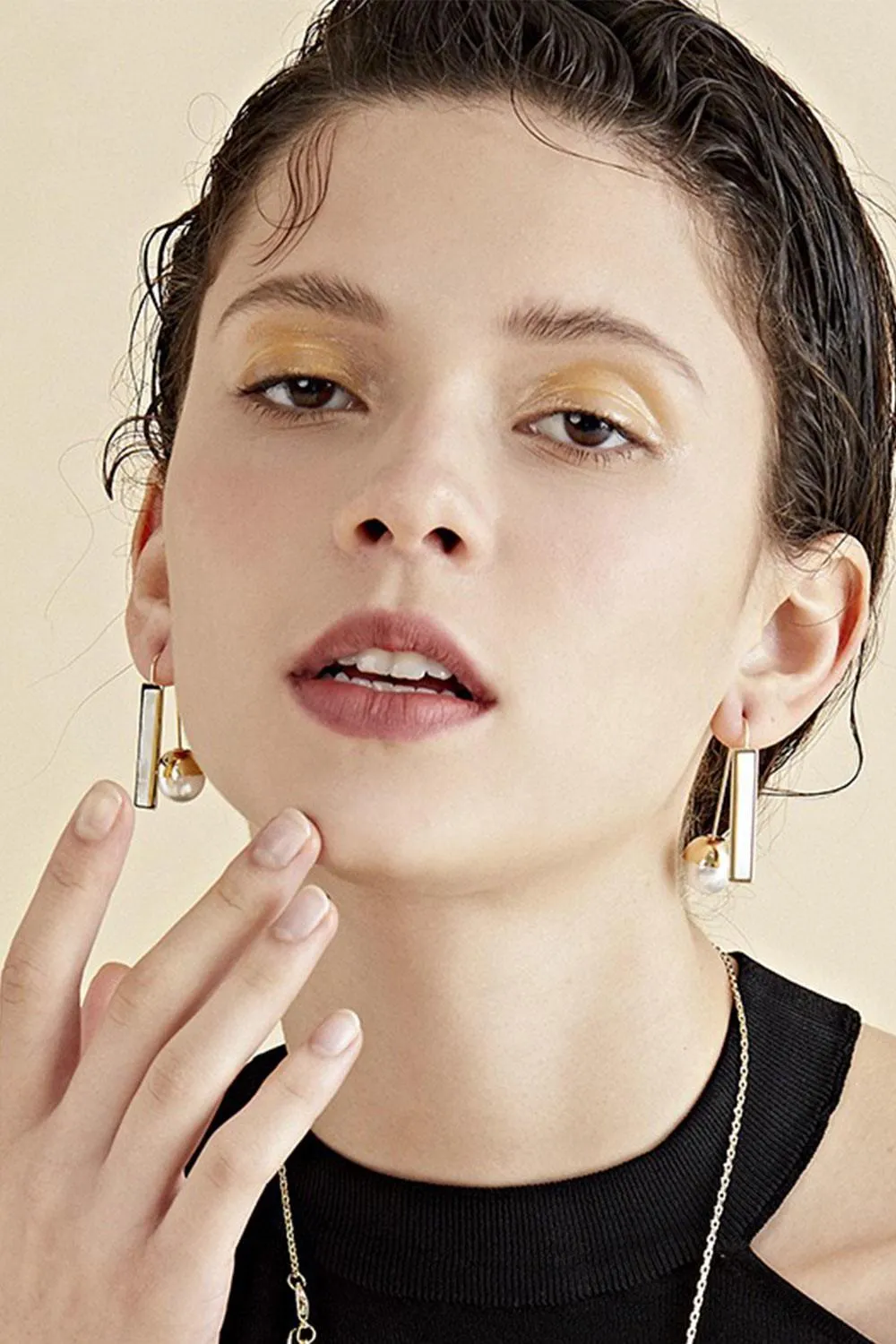 Simple Pearl U Shape Drop Earrings