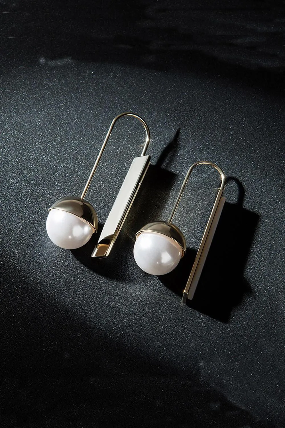 Simple Pearl U Shape Drop Earrings