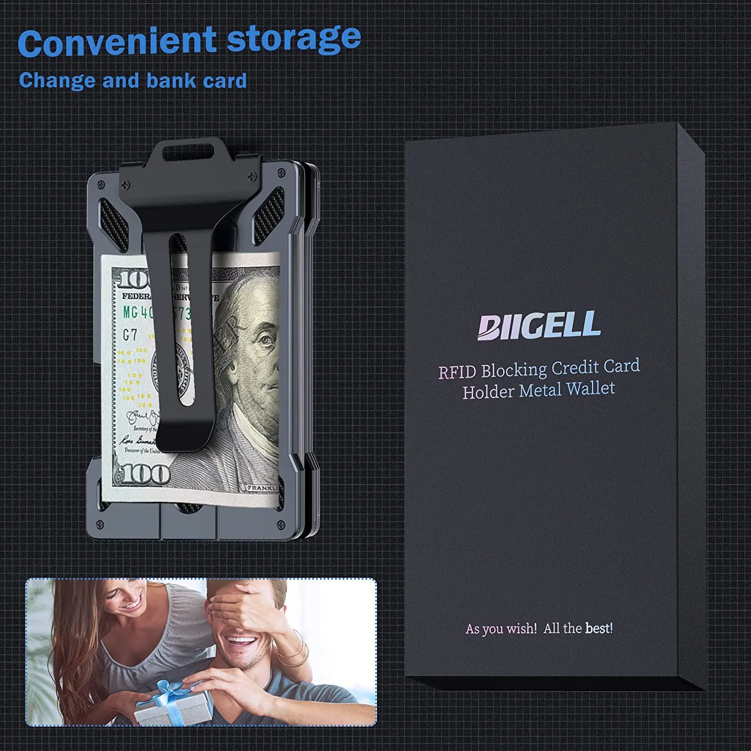 Slim Aluminum Metal Money Wallet