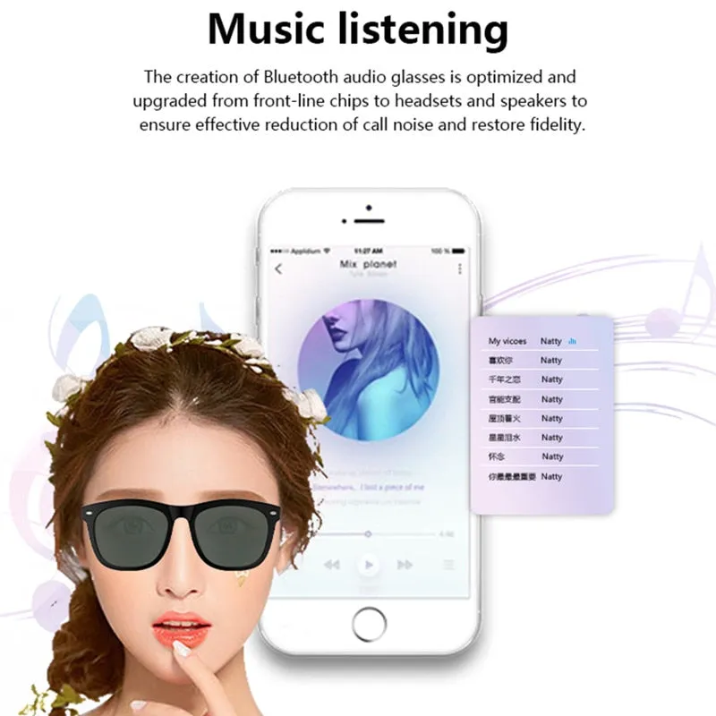 Smart TWS Wireless Bluetooth Bone-Conduction MP3 Waterproof Earphones Sports  Sunglasses