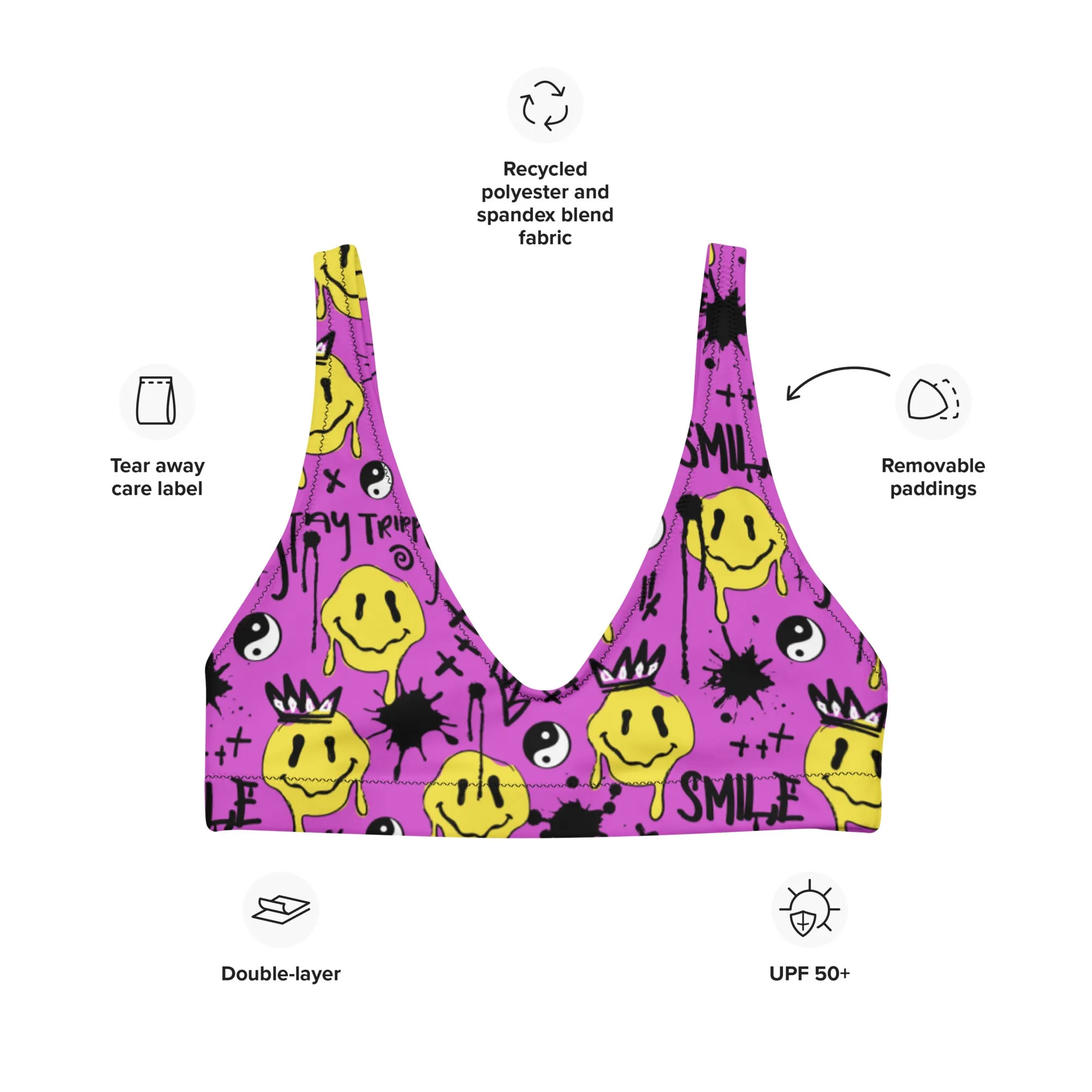 Smile Splatter Bra Top