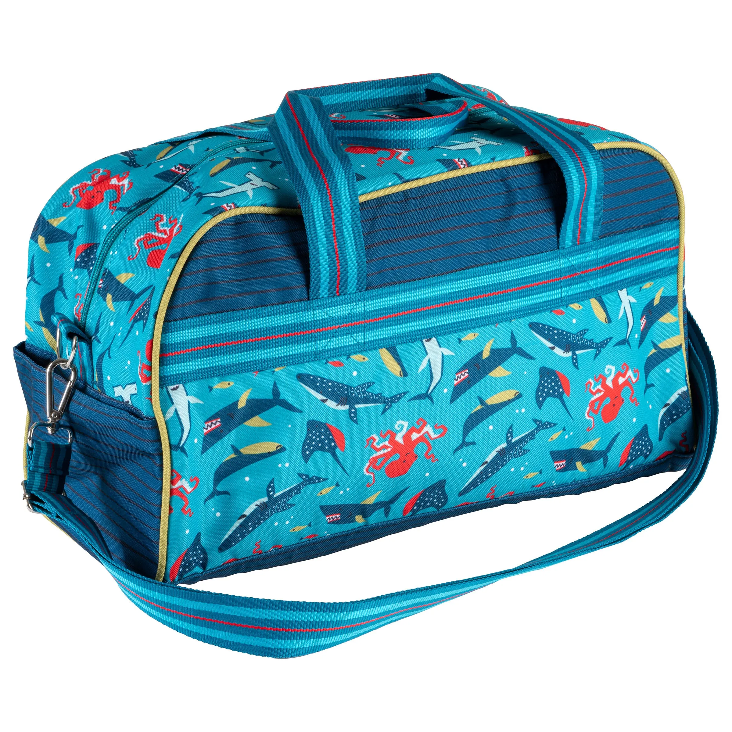 Stephen Joseph All Over Print Kid's Duffle Bag, Sharks