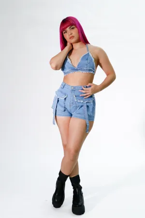 stretchy denim set