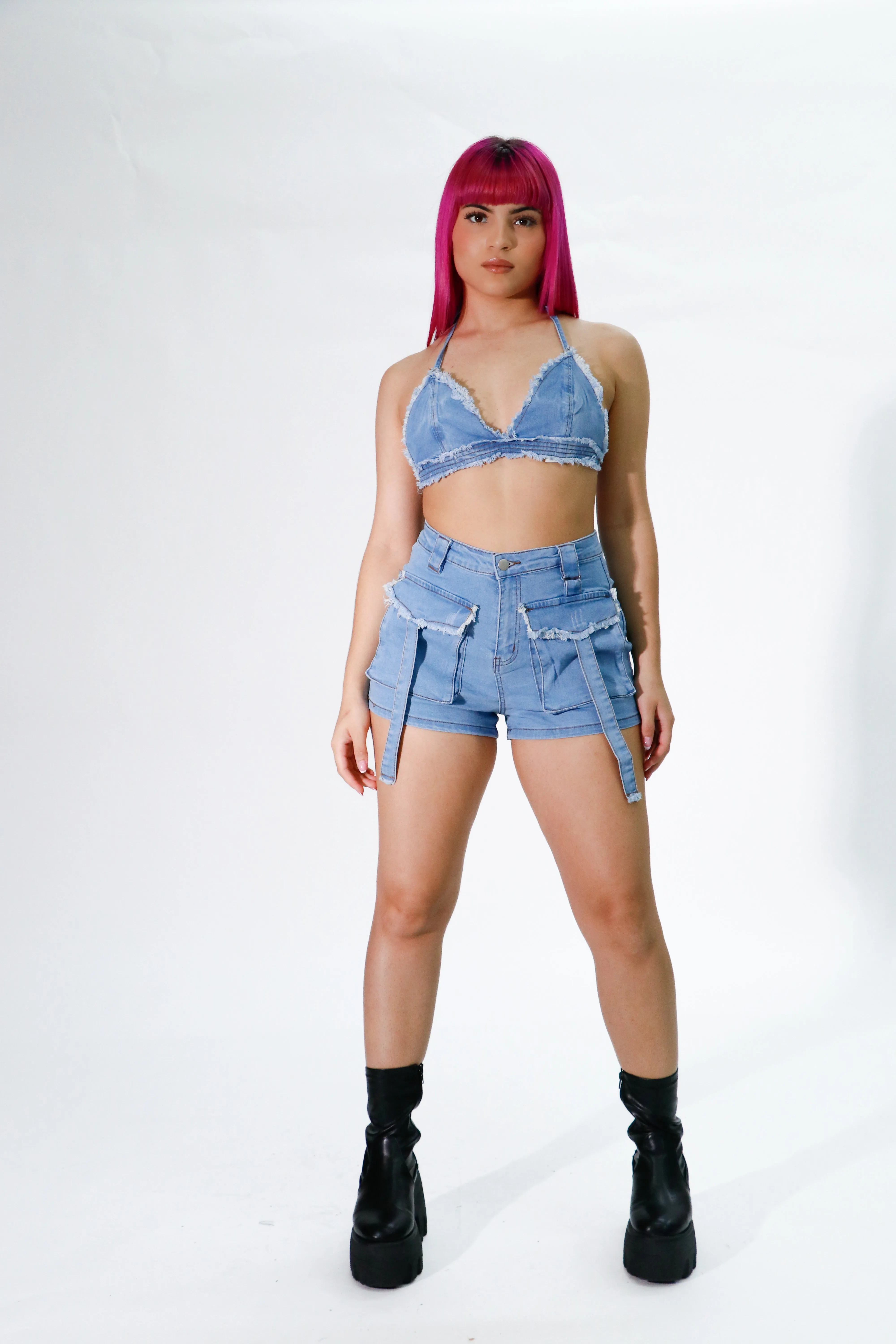 stretchy denim set