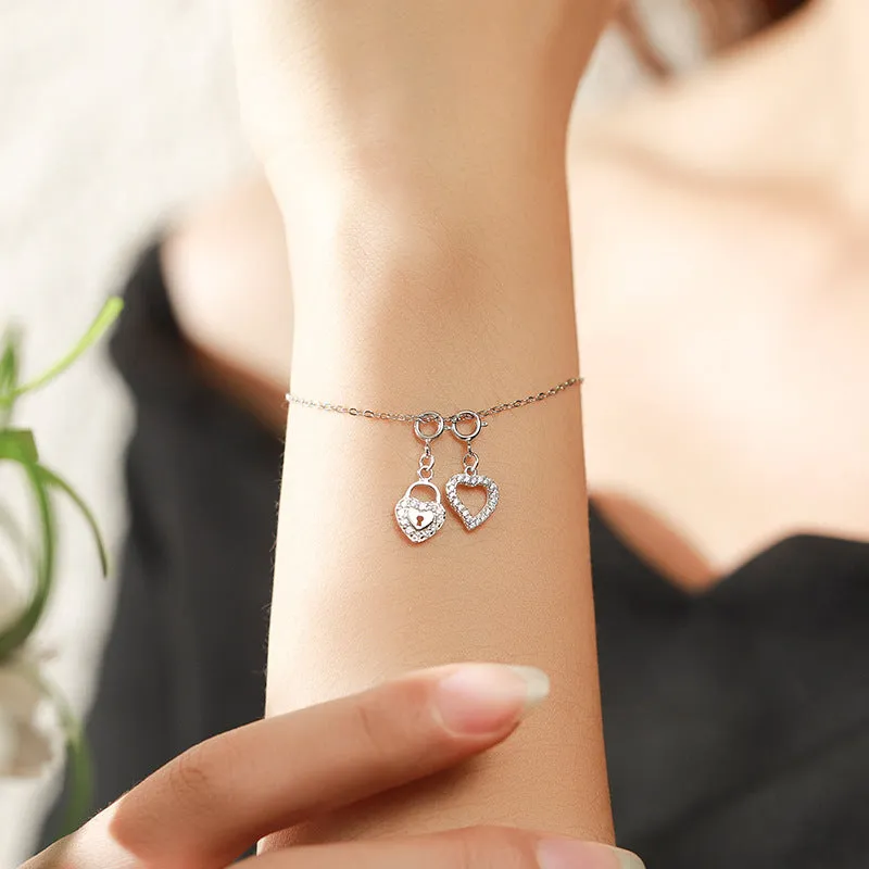 Stylish S925 Sterling Silver Heart-Shaped Pendant with Micro Inlaid Zircon, Unique and Versatile Jewelry Piece