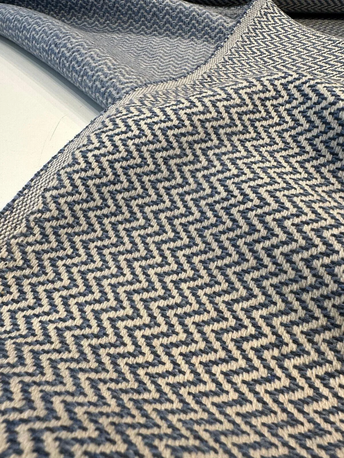 Sunbrella Chevron Denim Heavy Outdoor Onda Upholstery Fabric By the yard