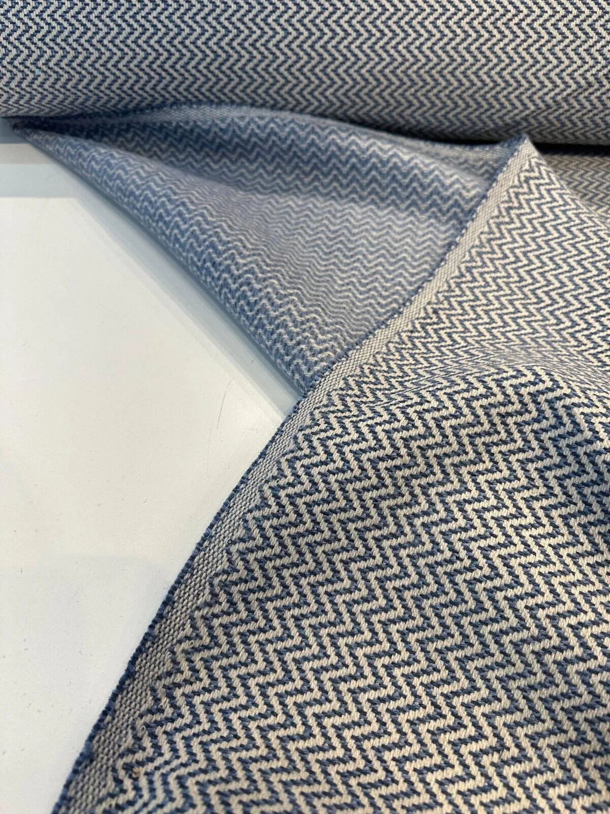 Sunbrella Chevron Denim Heavy Outdoor Onda Upholstery Fabric By the yard