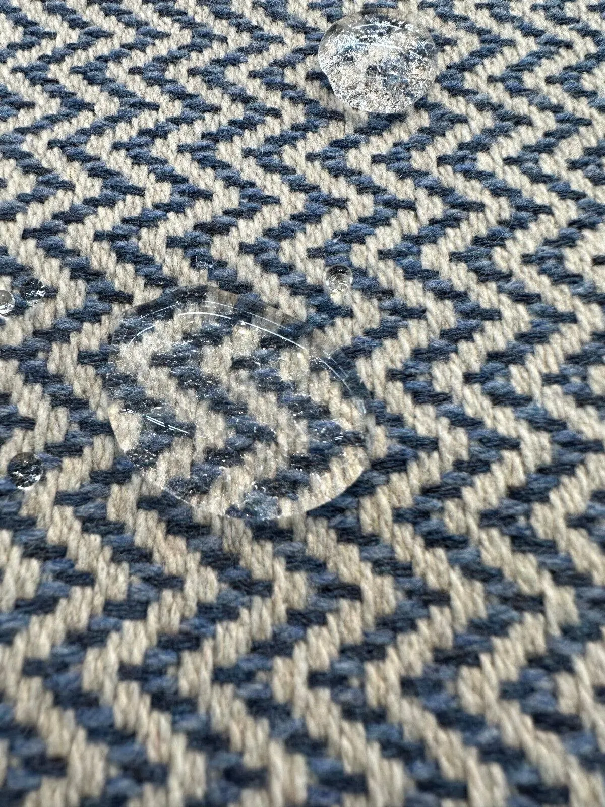 Sunbrella Chevron Denim Heavy Outdoor Onda Upholstery Fabric By the yard