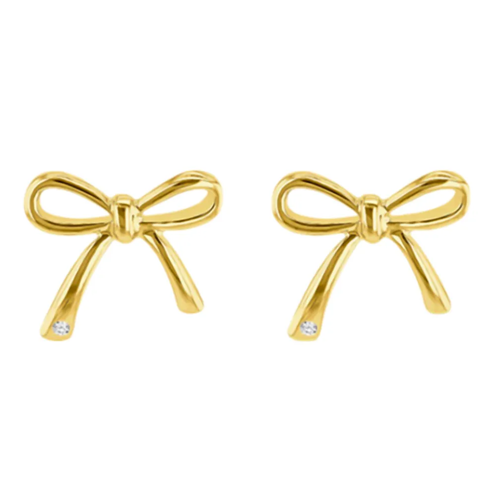 Sweet Diamond Bow Studs