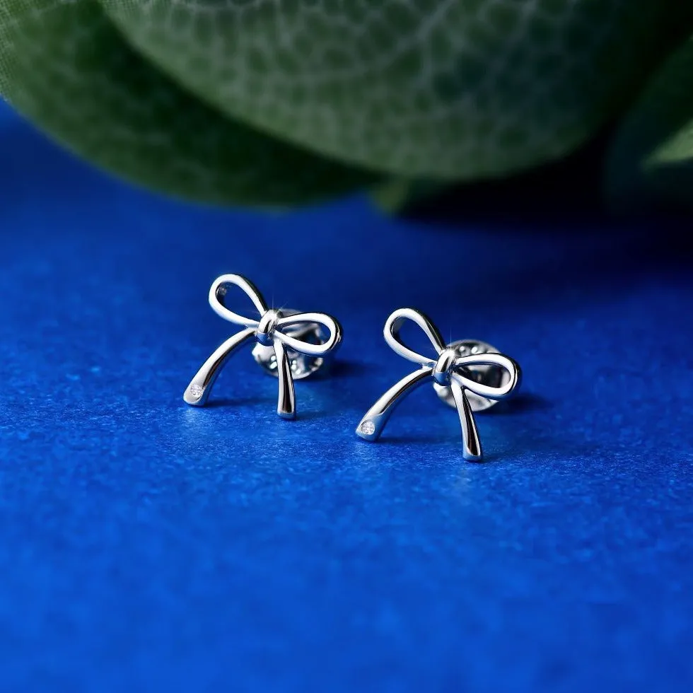 Sweet Diamond Bow Studs