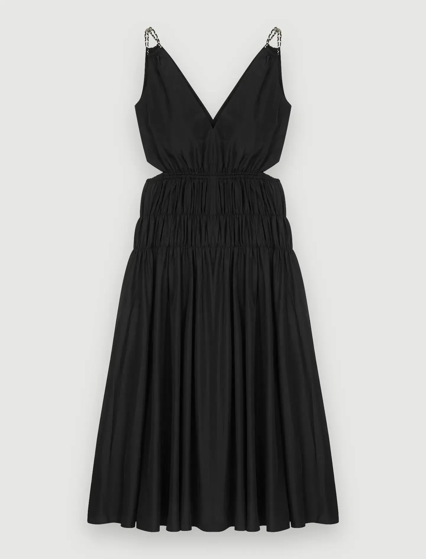 TAFFETA DRESS WITH CUT-OUT AT THE WAIST