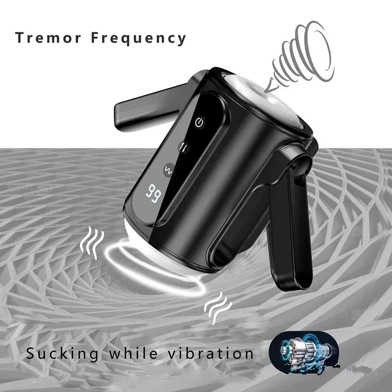 Telescopic Male Masturbator Adult Stroker - Oral Sucker Blowjob Sex Toy for Men with Handles