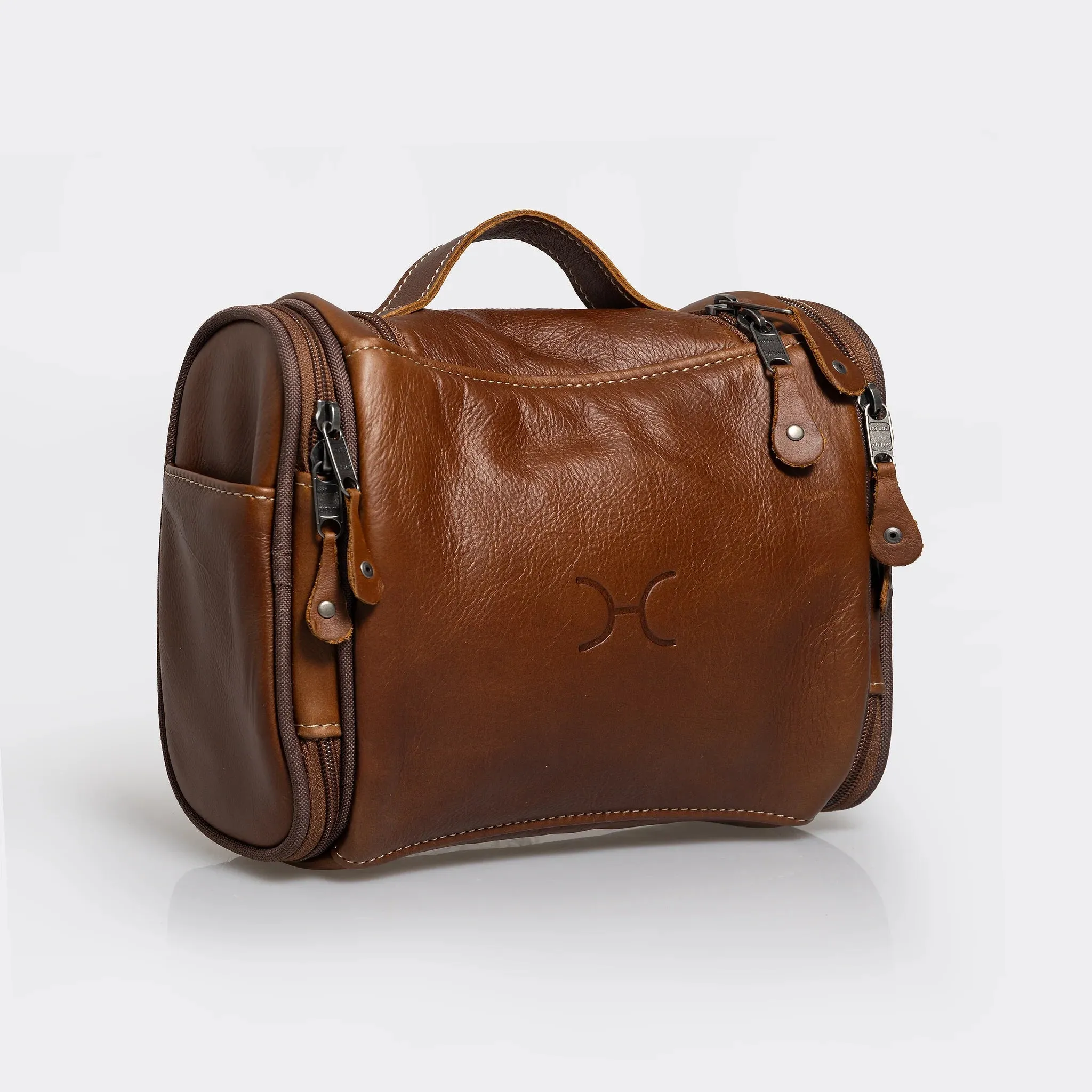 Thandana Leather Compact Travel Vanity Bag