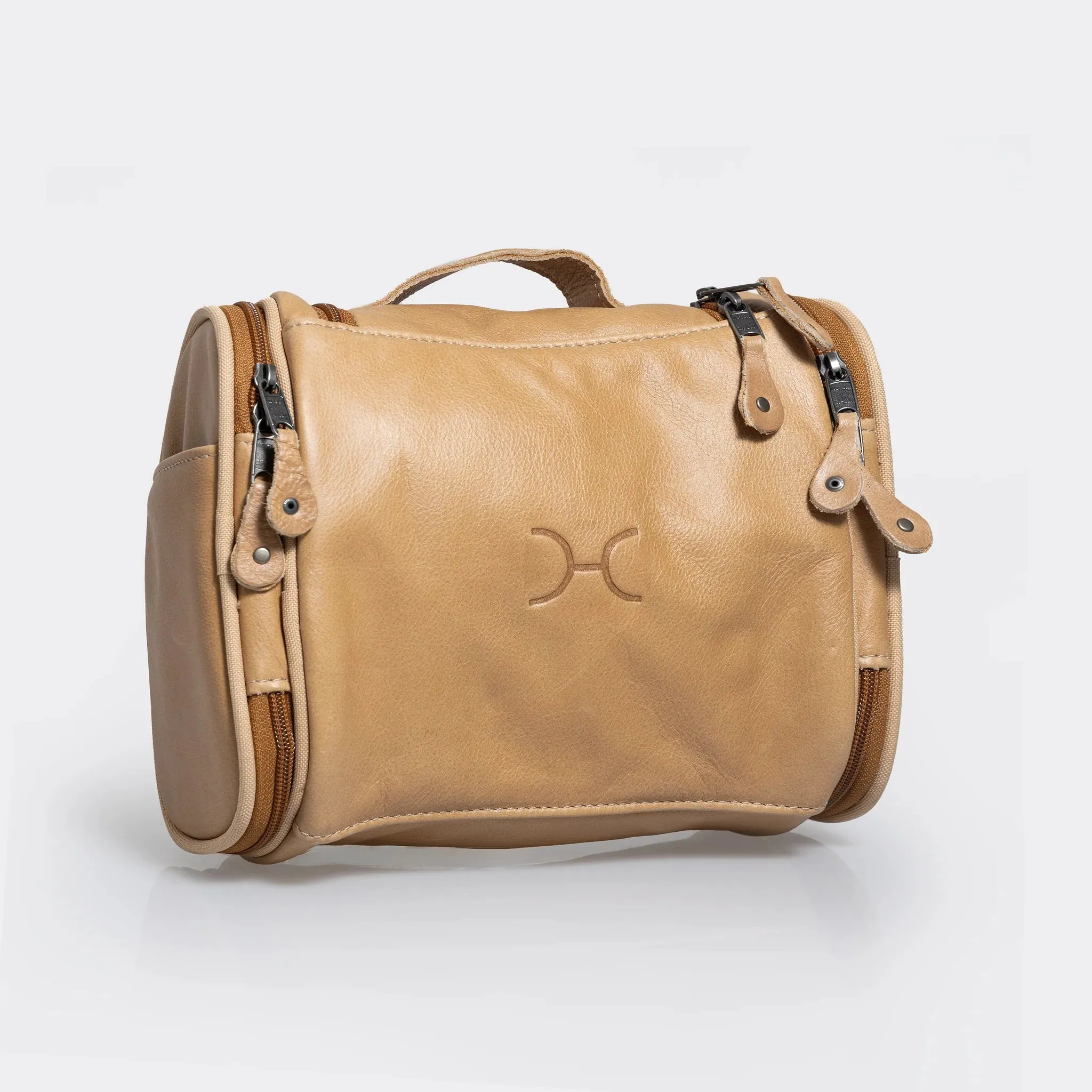 Thandana Leather Compact Travel Vanity Bag