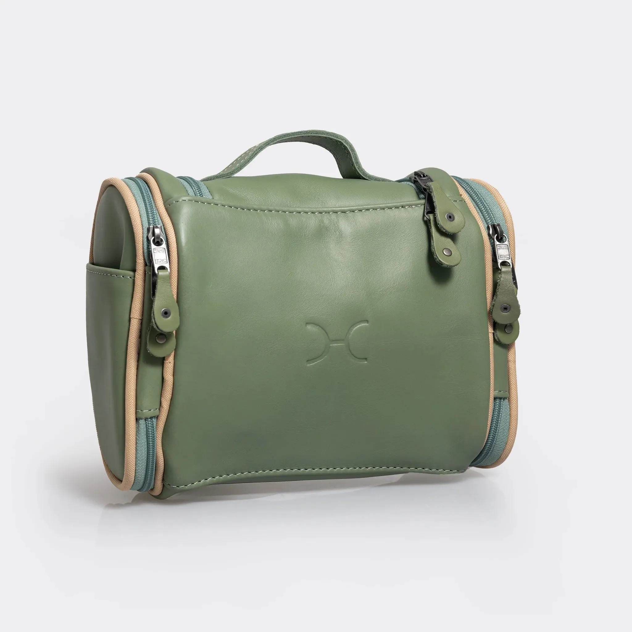 Thandana Leather Compact Travel Vanity Bag