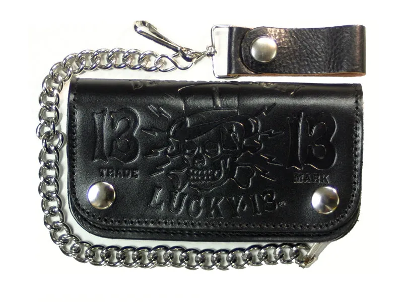 The DEATH OR GLORY Embossed Leather Wallet - BLACK