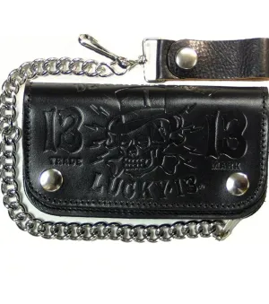 The DEATH OR GLORY Embossed Leather Wallet - BLACK