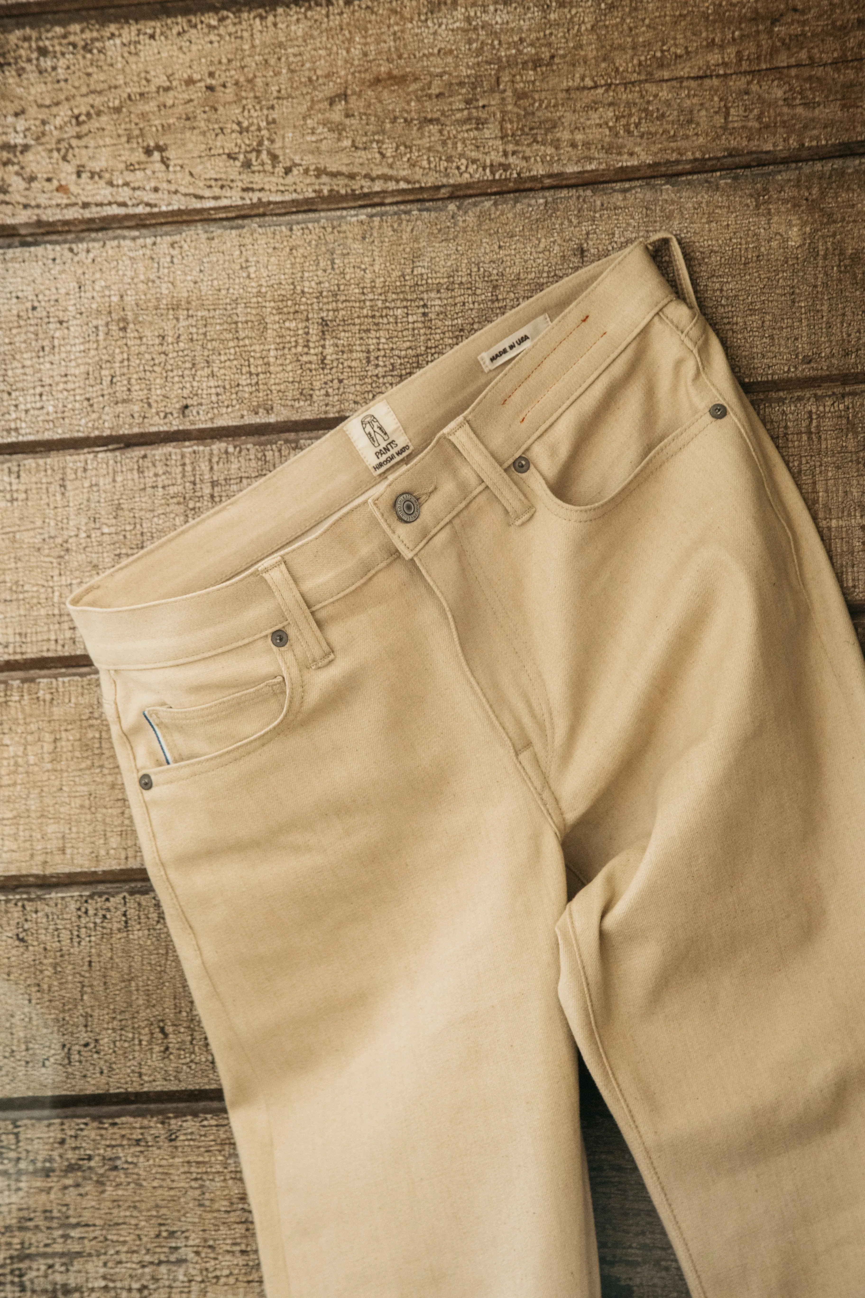 The Pen Slim - Beige Raw 10.5oz Selvedge