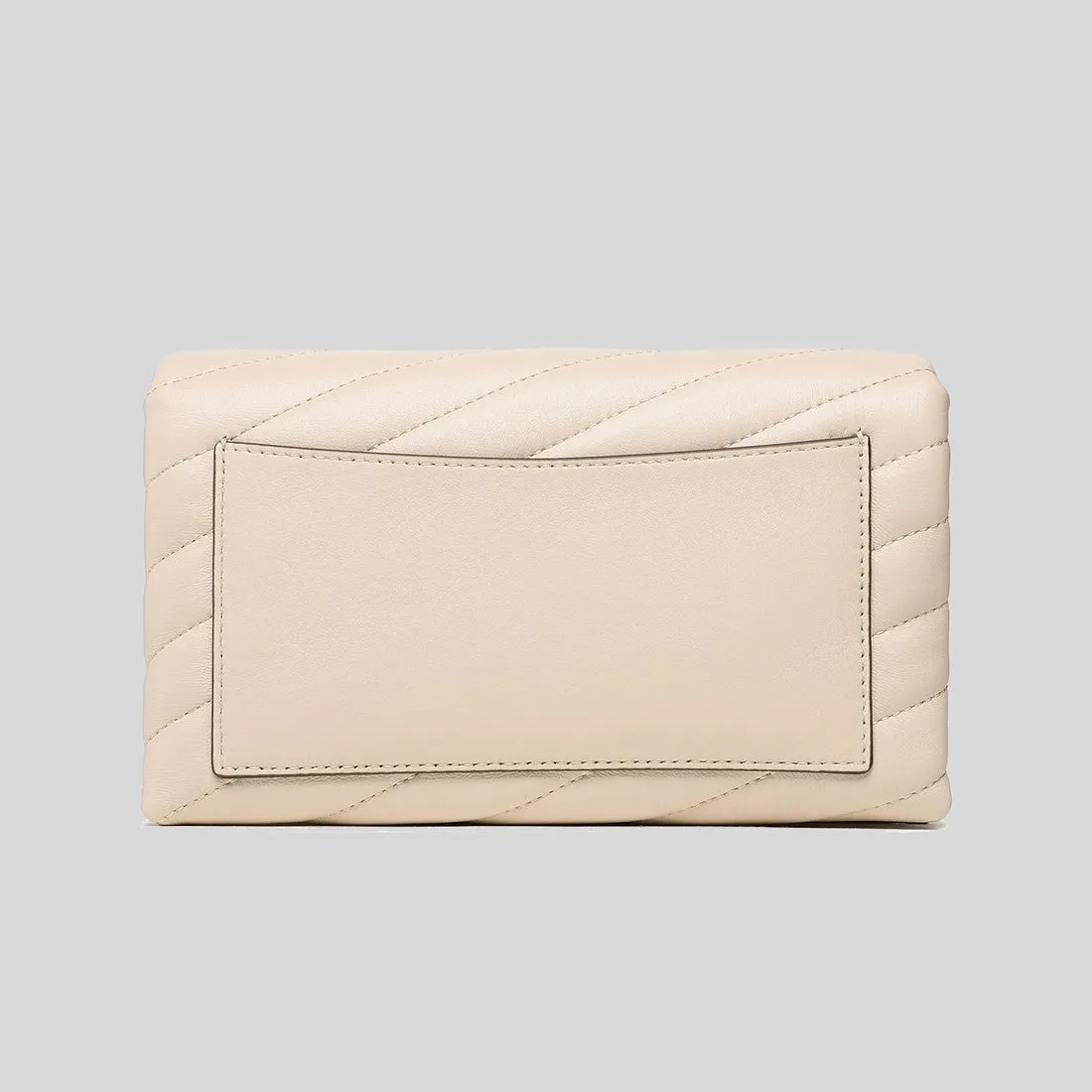 TORY BURCH Kira Chevron Chain Wallet New Cream 90343