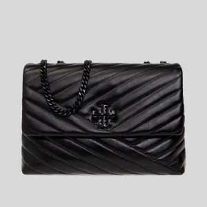 Tory Burch Kira Chevron Convertible Shoulder Bag Black 90857