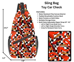Toy Car Check Sling Bag