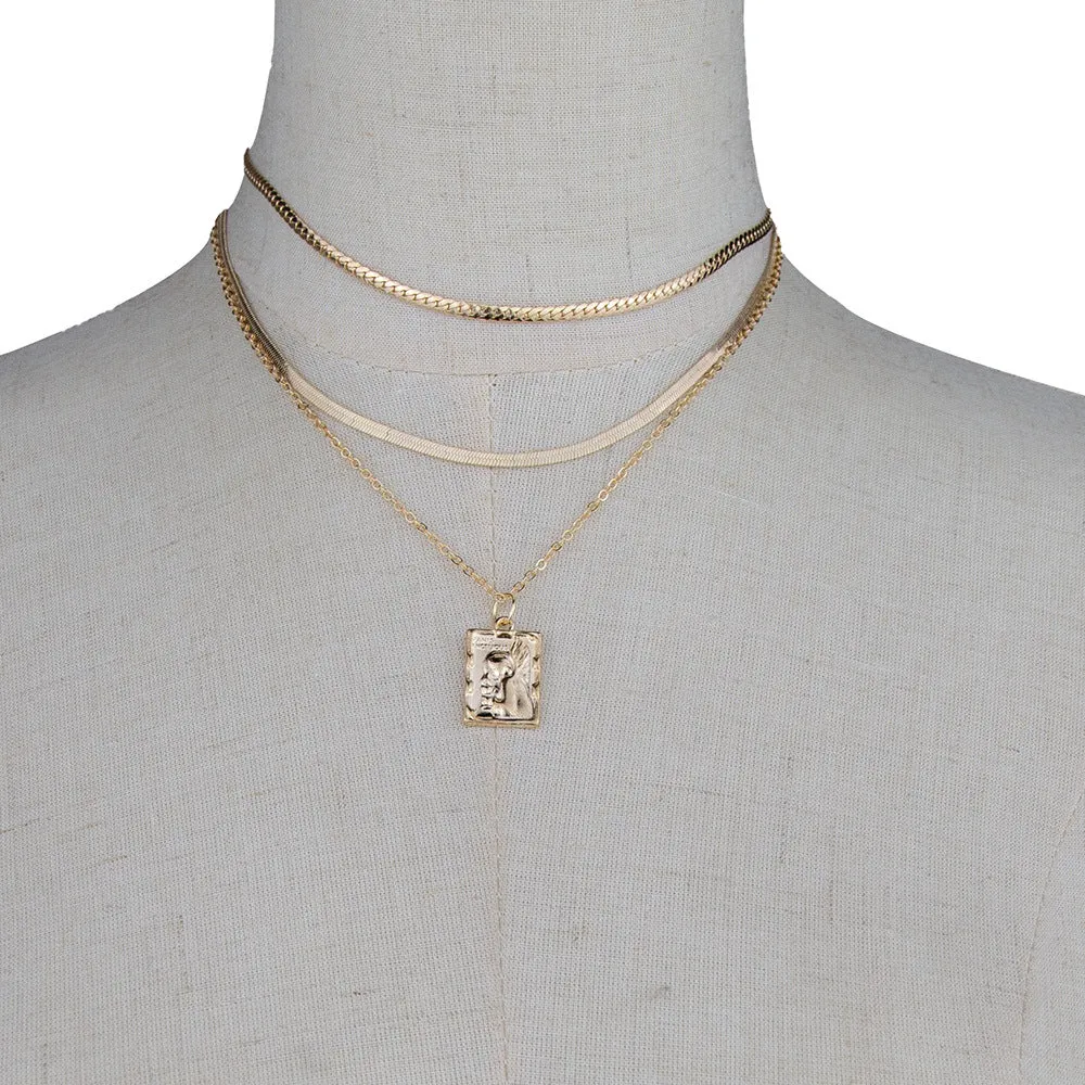 Triple Layer Snake Design Necklace - Elegant Jewelry for Women