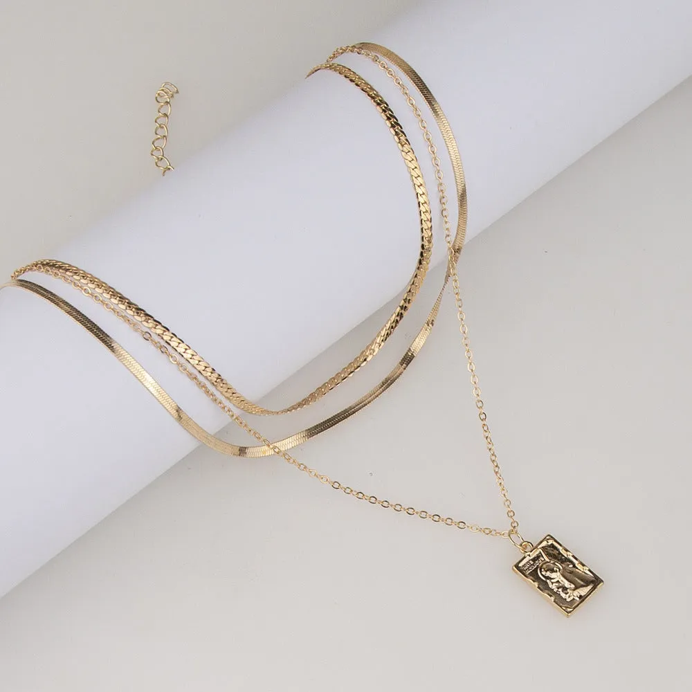 Triple Layer Snake Design Necklace - Elegant Jewelry for Women