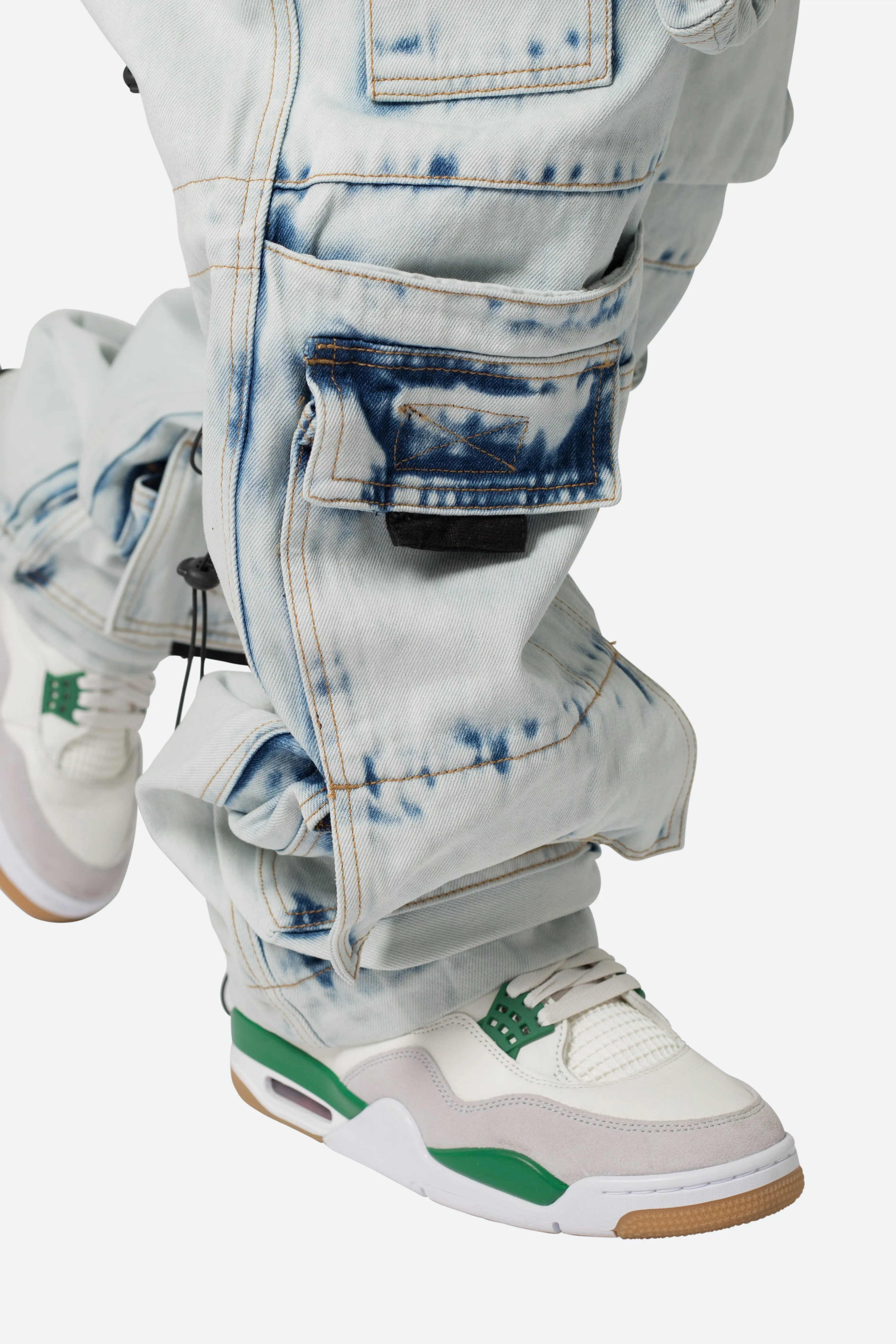Ultra Baggy Spray Cargo Denim - Blue