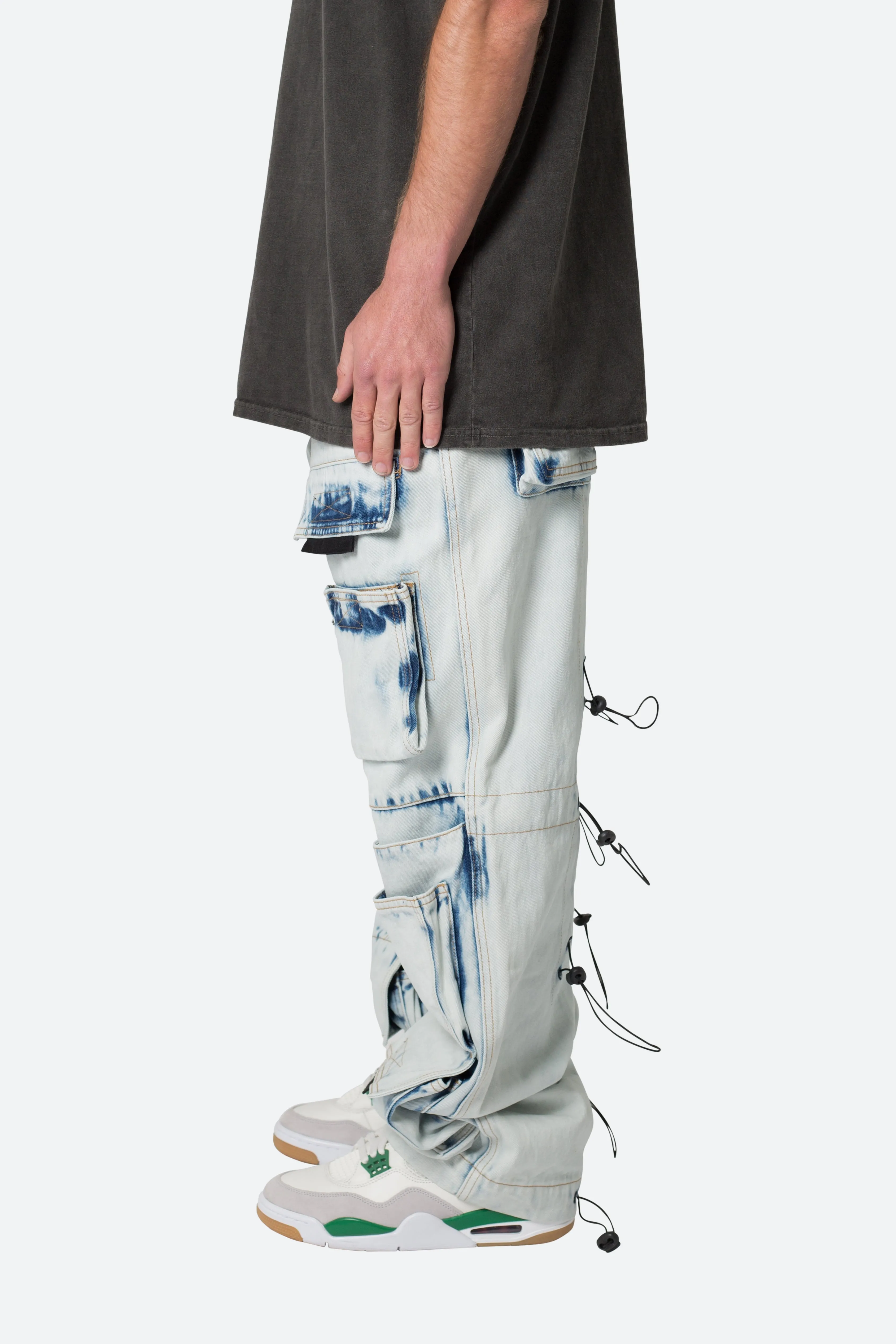 Ultra Baggy Spray Cargo Denim - Blue