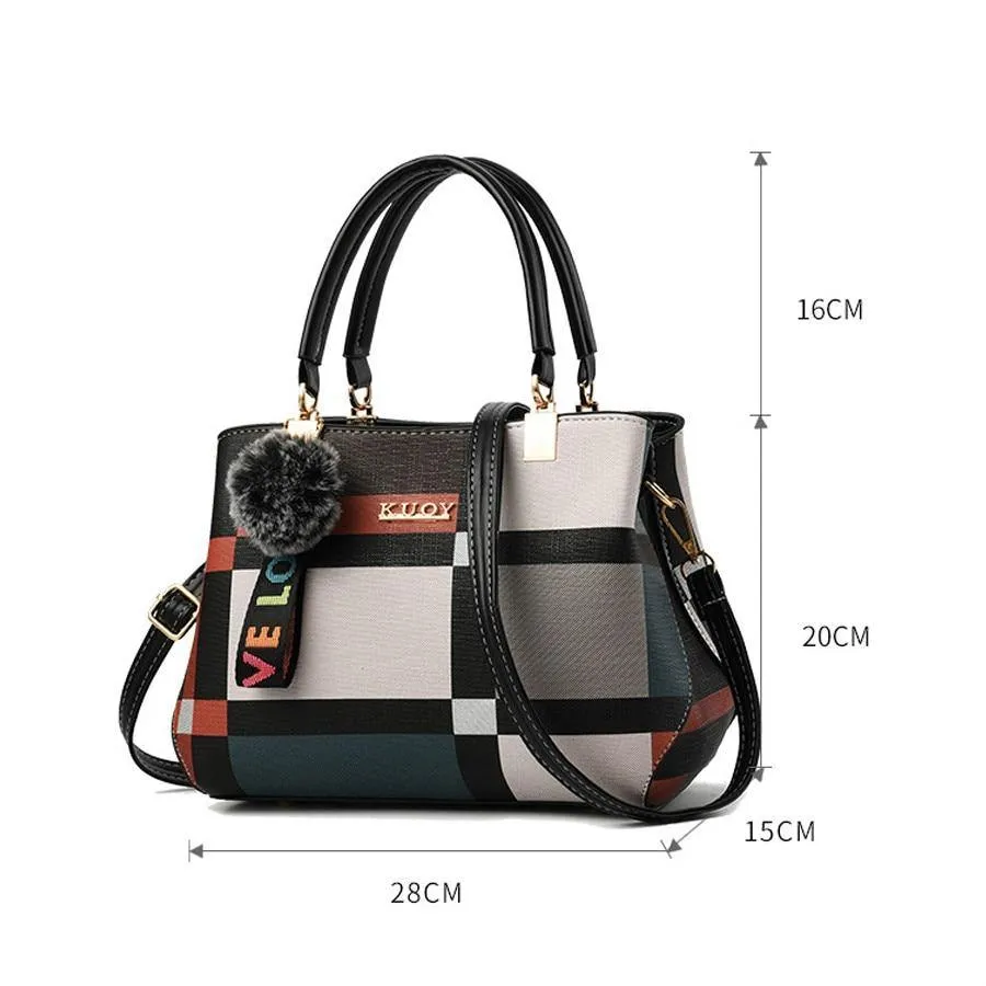 Valenkuci Designer Plaid Shoulder Bag