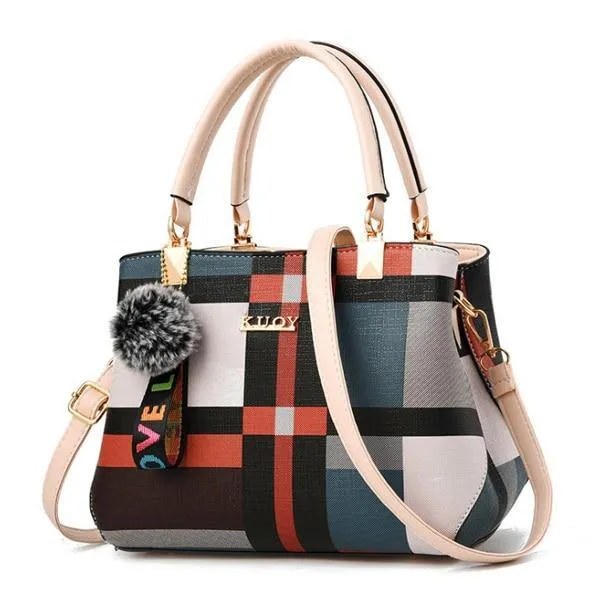 Valenkuci Designer Plaid Shoulder Bag