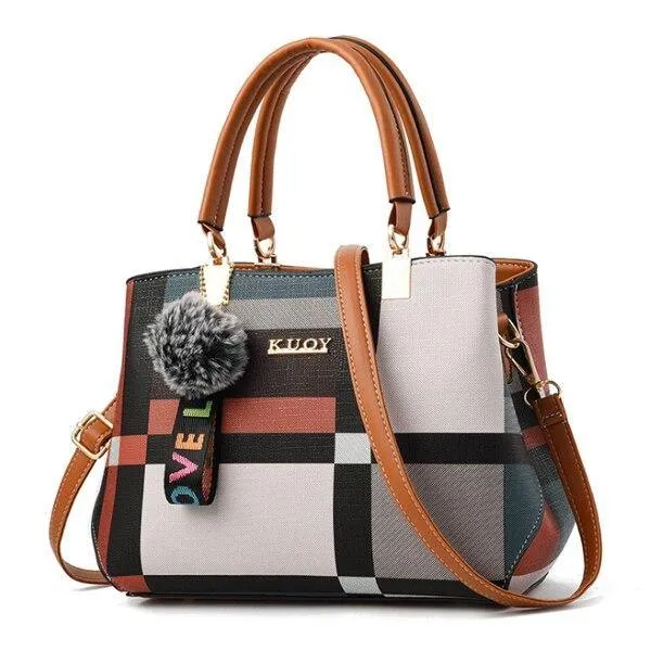 Valenkuci Designer Plaid Shoulder Bag