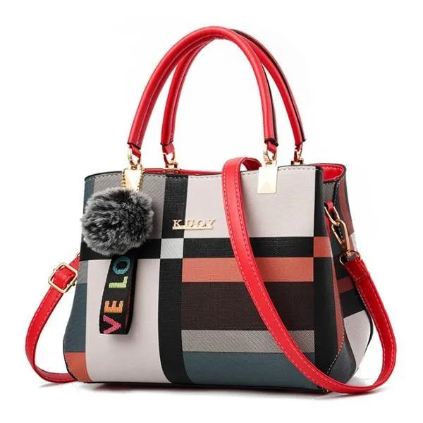 Valenkuci Designer Plaid Shoulder Bag