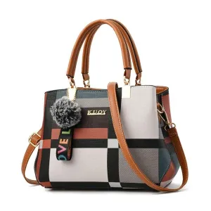 Valenkuci Designer Plaid Shoulder Bag