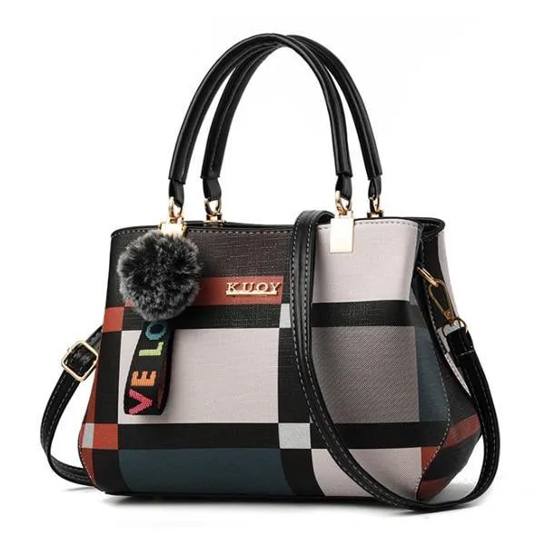 Valenkuci Designer Plaid Shoulder Bag
