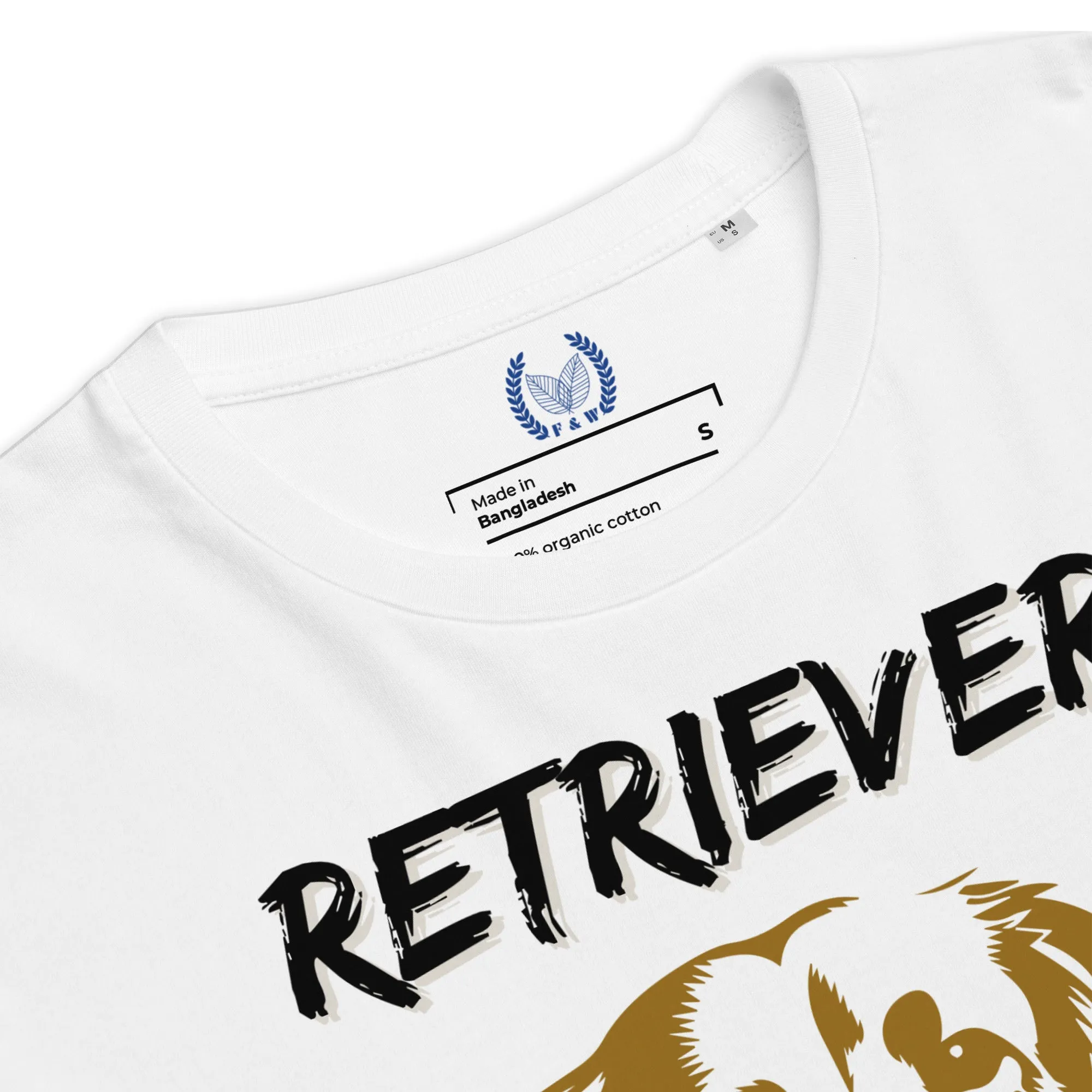 Vegan 100% Organic Cotton T-Shirt with Golden Retriever Print