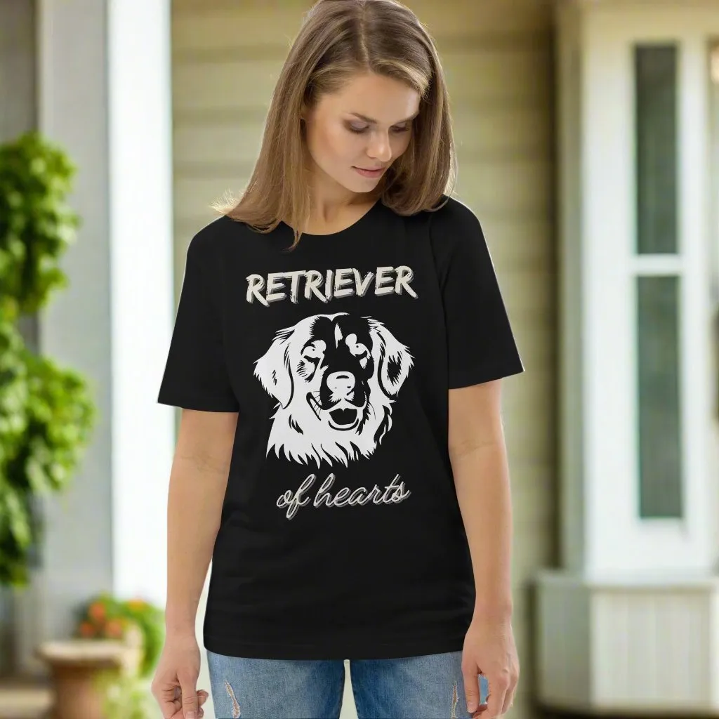 Vegan 100% Organic Cotton T-Shirt with Golden Retriever Print