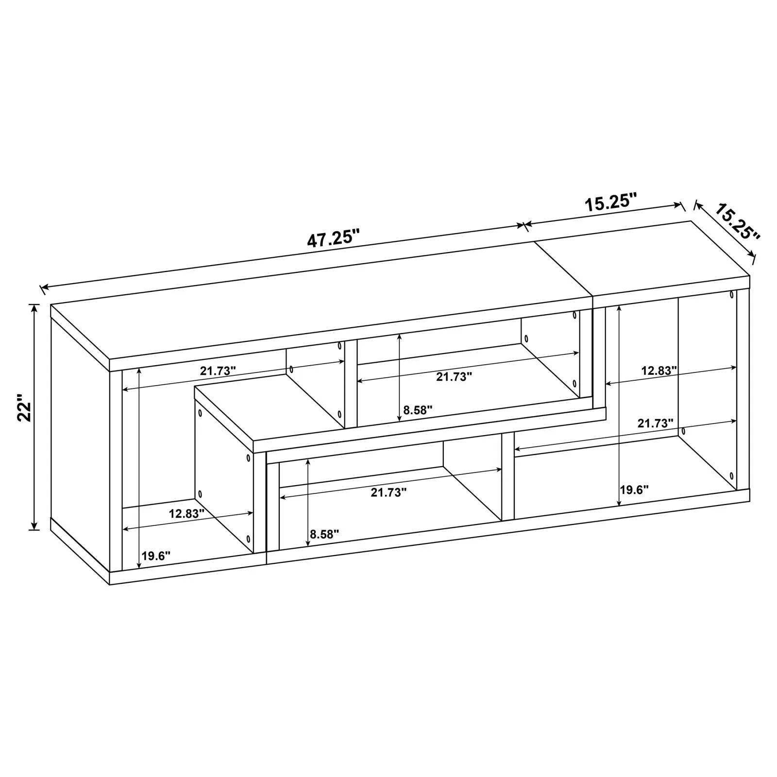 Velma Convertible TV Console and Bookcase Cappuccino