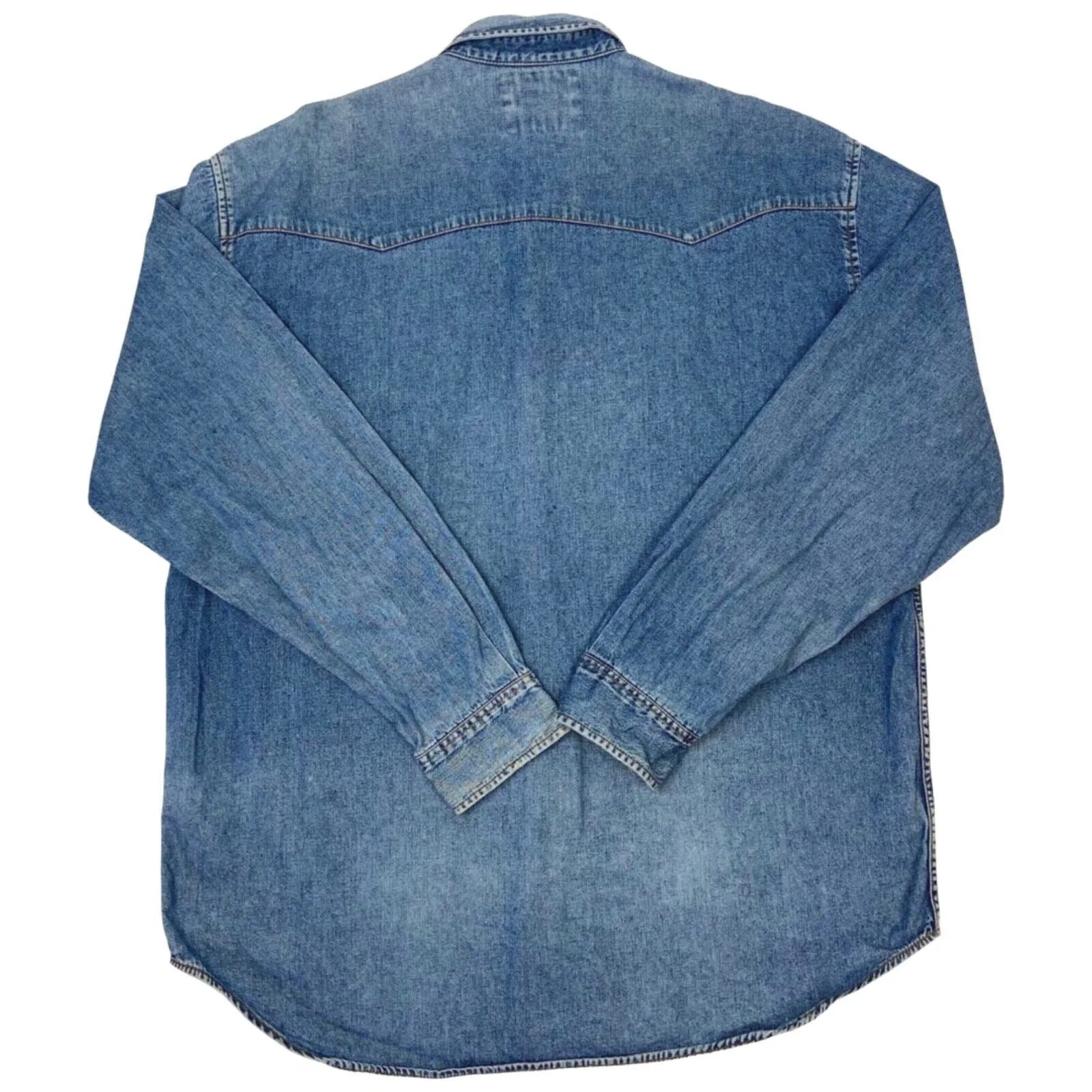 Vintage 90s Levi’s Denim Pearl Snap Button Up Western Shirt XXL
