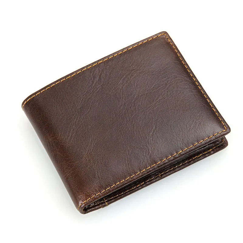 Vintage Cowhide Leather RIFD Wallet for Men 8108