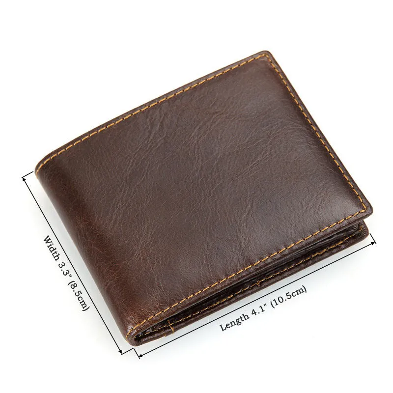 Vintage Cowhide Leather RIFD Wallet for Men 8108