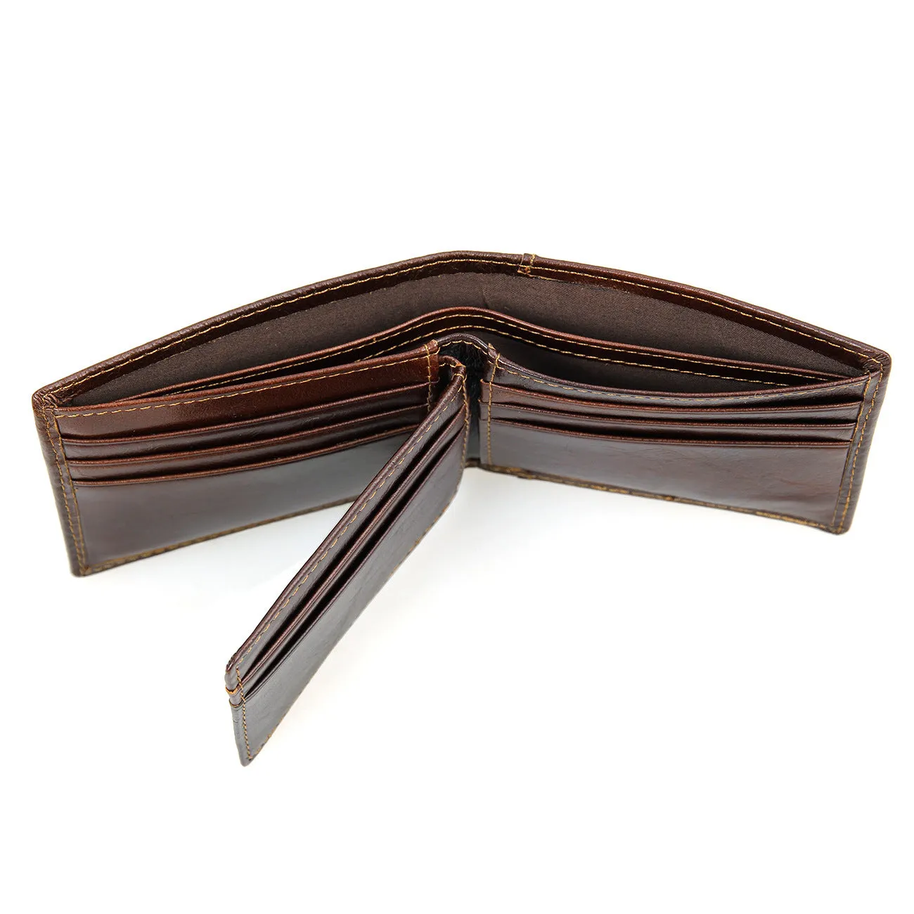 Vintage Cowhide Leather RIFD Wallet for Men 8108