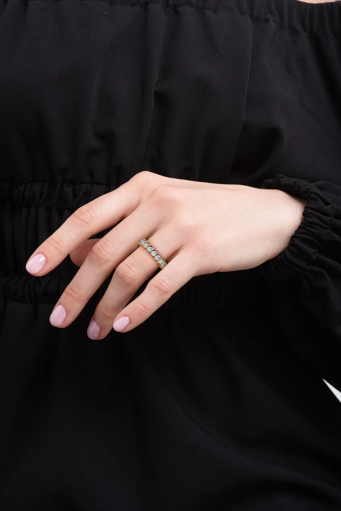 Vintage-Inspired Women's Eternity Band with Lab-Grown Diamonds - The Kyoto Wedding Band