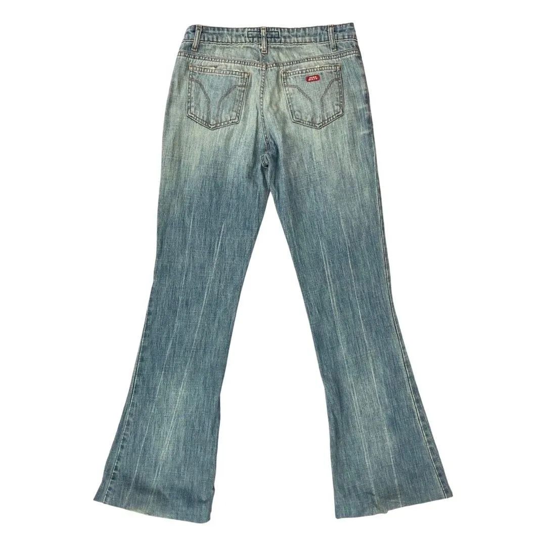 Vintage Y2K Blue Acid Wash Miss Sixty Hipster Low-Rise Bootcut Denim Jeans S 10