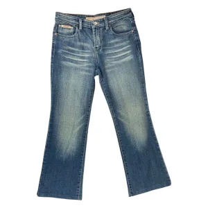 Vintage Y2K Dark Blue Nobody’s Distressed Bootcut Denim Jeans 30 Waist S