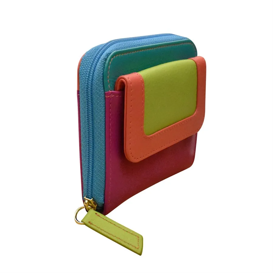 Wallet Paradise Multi  Small Flap Pocket Card Holder Rfid Leather  6239